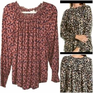 BeachLunchLounge L Top Ecovera Peasant Blouse Top Pink Size Large